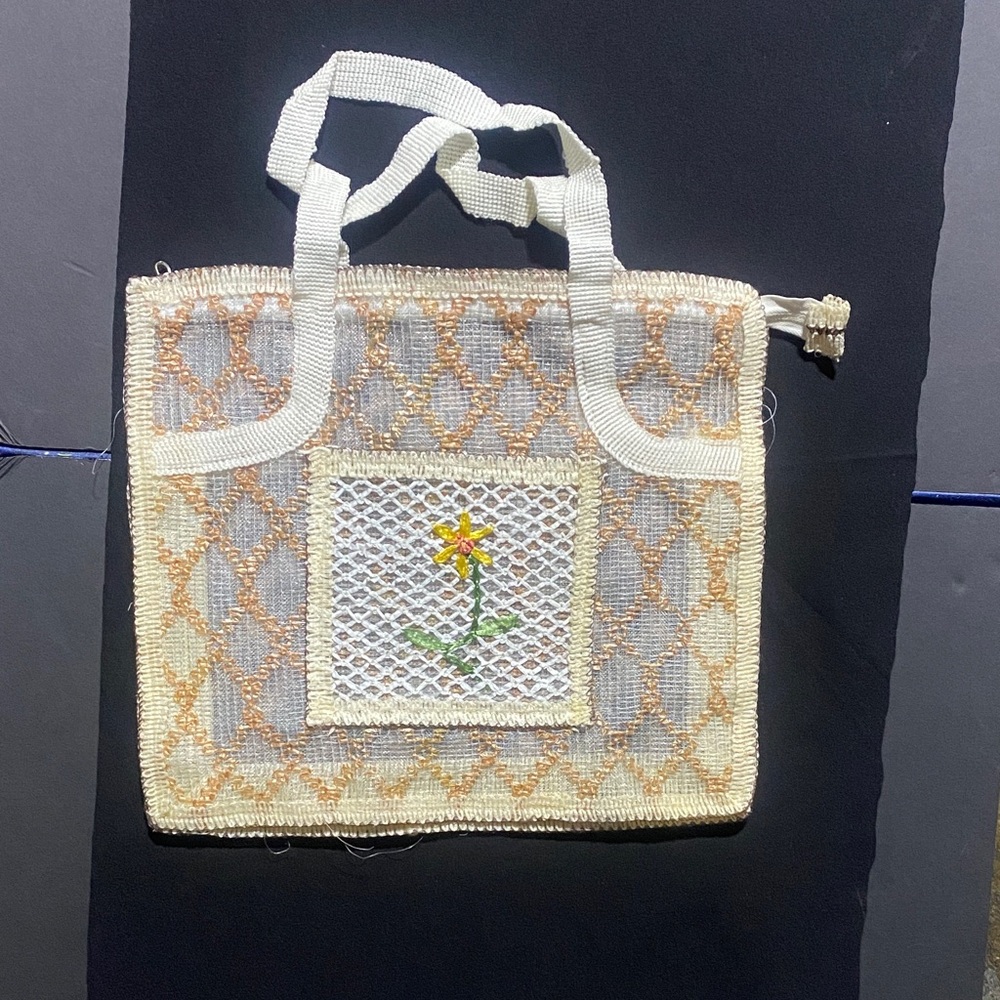 Elegant Cream and Tan Tote Bag